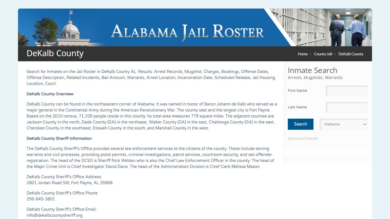 DeKalb County | Alabama Jail Inmate Search